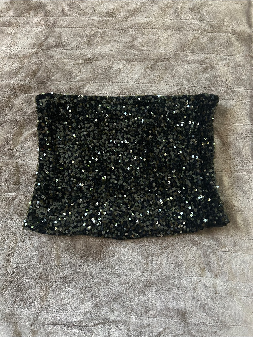 H&M Black Sequin Strapless Camisole
